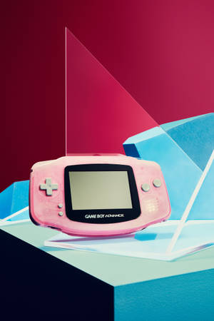 Game Boy Advance On Blue Platform Wallpaper