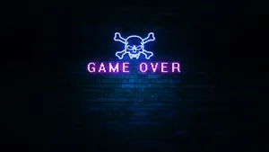 Game Over Neon Sign On Brick Wall Wallpaper