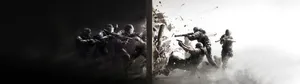 Gamer Enjoying Action-packed Gaming On Ultra-wide Monitor Wallpaper