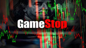 Gamestop Green And Red Graphs Wallpaper