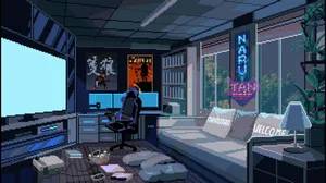 Gaming Room Pixel Art Wallpaper