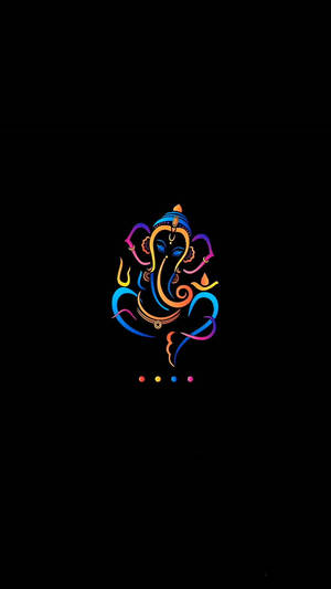 Ganesh Ji Hd Colorful Gradient Drawing Wallpaper