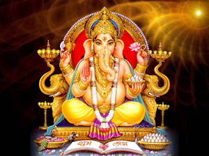Ganesh Ji Hd Spiral Sunlight Wallpaper