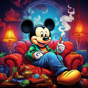 Gangster Mickey Mouse Lounge Wallpaper