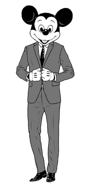 Gangster Mickey Mouse Suitand Tie Wallpaper