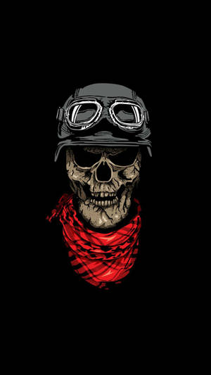 Gangster Skeleton With Cap And Goggles Wallpaper