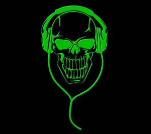 Gangster Skeleton With Headphones Wallpaper