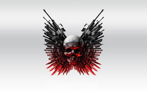 Gangster Skeleton With Lots Of Guns Wallpaper