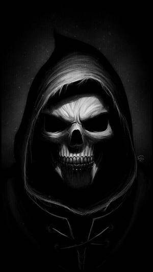 Gangster Skull Wearing A Hood Wallpaper