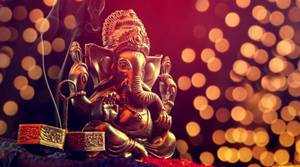 Ganpati Hd Bokeh Lights Wallpaper