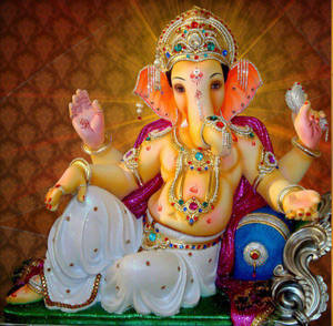 Ganpati Hd Leaning Wallpaper