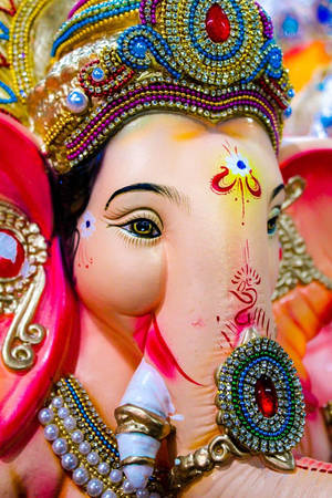 Ganpati Hd Pink Face Wallpaper