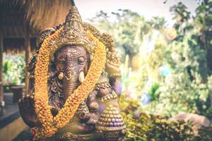 Garden With Ganesh Full Hd Wallpaper