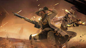 Garena Free Fire Season 1 In Cowboy Hats Wallpaper