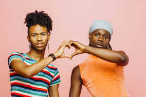 Gay Boys Making Heart Sign Wallpaper