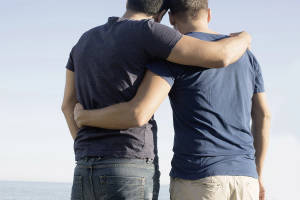 Gay Men Arms Around Wallpaper