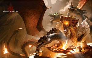 Gaze Upon The Fearsome Five Headed Dragon Of Dnd! Wallpaper