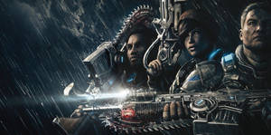 Gears Of War 4 Character Under The Rain Wallpaper