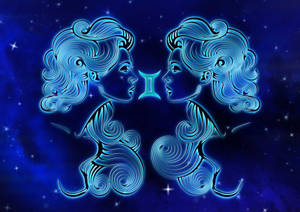 Gemini Celestial Twin Girls Wallpaper