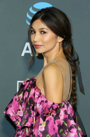 Gemma Chan In Floral Wallpaper