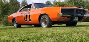 General Lee Car Parked On Grass Wallpaper