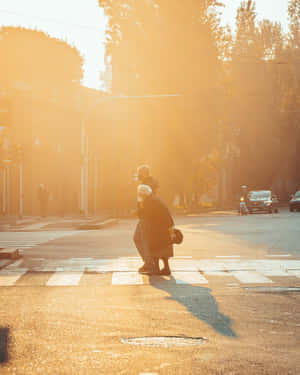 Generational Care Crosswalk Sunrise Wallpaper