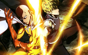 Genos Protects Saitama, The One Punch Man Wallpaper