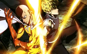 Genos Protects Saitama, The One Punch Man Wallpaper