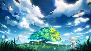 Genshin Impact Lumine In Landscape Wallpaper