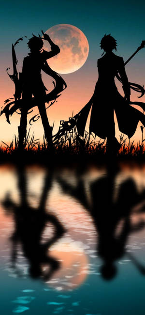 Genshin Impact Sunset Silhouette Wallpaper