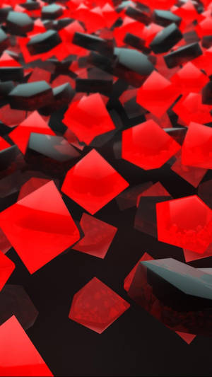 Geometric Blocks Red Iphone Wallpaper