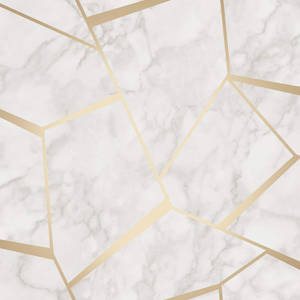 Geometric Design On White Marble Wallpaper