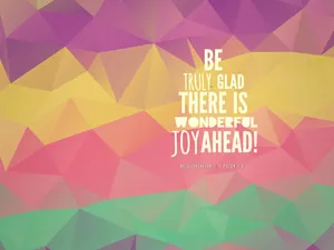 Geometric Joy Quote Wallpaper