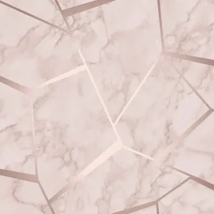 Geometric Marble In Pink And Rose Gold Tones Wallpaper