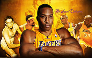 George Mikan With Legendary Lakers Players Wallpaper