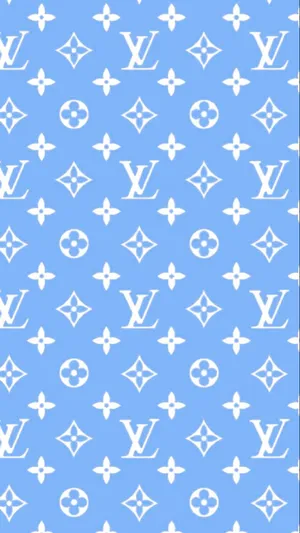 Get A Glimpse Of Timeless Luxury With This Gorgeous Blue Louis Vuitton Pattern Wallpaper
