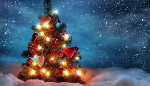 Get Into The Holiday Spirit With This Aesthetically Pleasing Christmas Tree Wallpaper