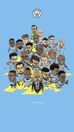 Get Into The Spirit Of Manchester City With This Fan-designed Iphone Wallpaper Wallpaper