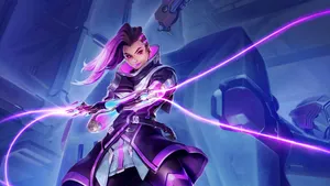 Get Ready For Epic Weapon Play As Sombra In Overwatch. Wallpaper