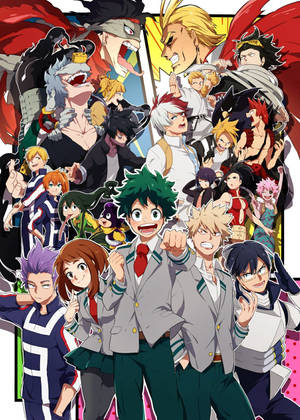 Get Ready For High-flying Action With The Cast Of My Hero Academia Wallpaper