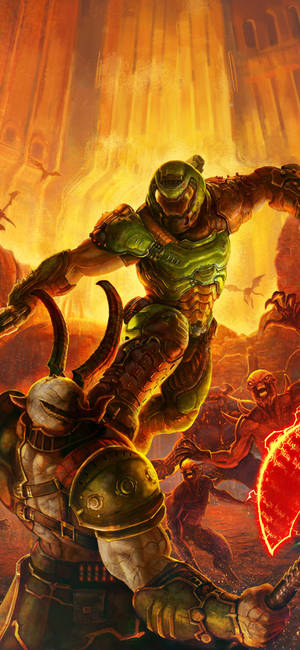 Get Ready For The Ultimate Gaming Experience With Doom Phone Wallpaper