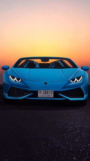 Get Ready To Cruise In Luxury With This Eye-catching Blue Lamborghini! Wallpaper