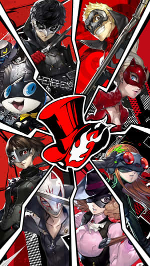 Get Ready To Take On The World With Your Trusty Persona 5 Iphone. Wallpaper