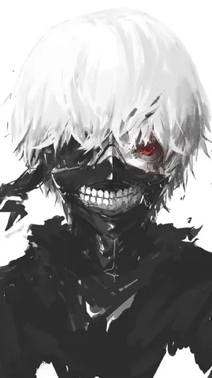 Get The Sleek And Stylish Kaneki Phone For A Unique Mobile Experience Wallpaper
