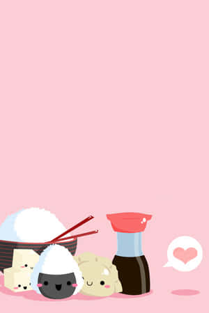 Get Your Appetites Ready With This Cute Food-themed Iphone Background. Wallpaper