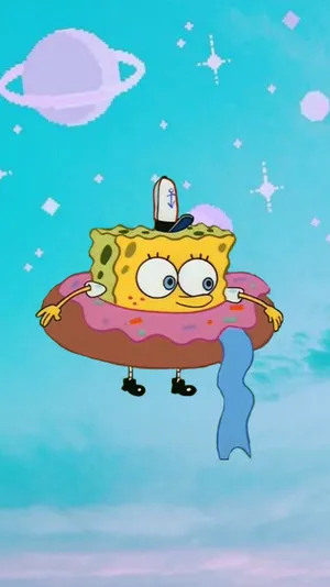 Get Your Favorite Spongebob Character In A Super Cute Aesthetic Style! Wallpaper