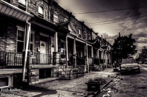 Ghetto Hood Black White Photography Wallpaper