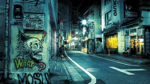 Ghetto Hood Skull Graffiti Wall Wallpaper