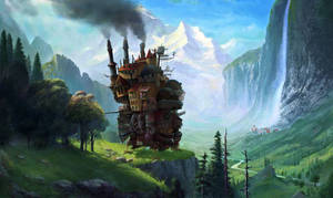 Ghibli Howl's Moving Castle Wallpaper