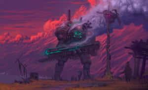 Giant Smoking Robots Wallpaper